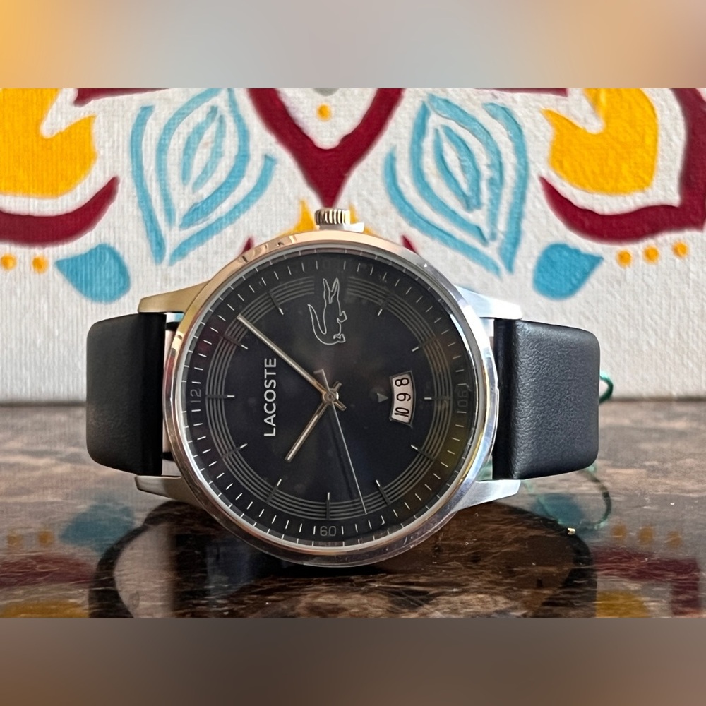 Lacoste Madrid Black Leather Band Blue Dial 2011034 - Picture 4 of 9